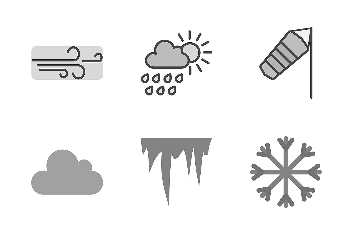 Set Of Weather And Season Icons example image 1