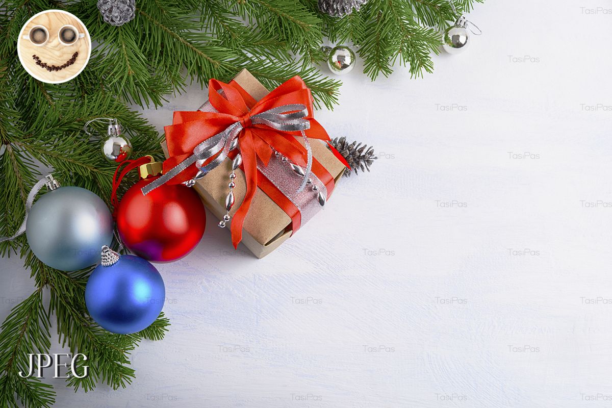 Christmas background with gift box 01 example image 1