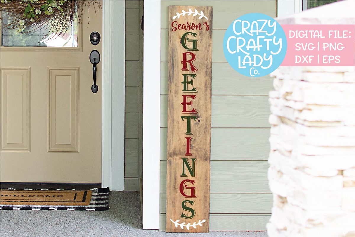 Season's Greetings Porch Sign SVG DXF EPS PNG Cut File example image 1