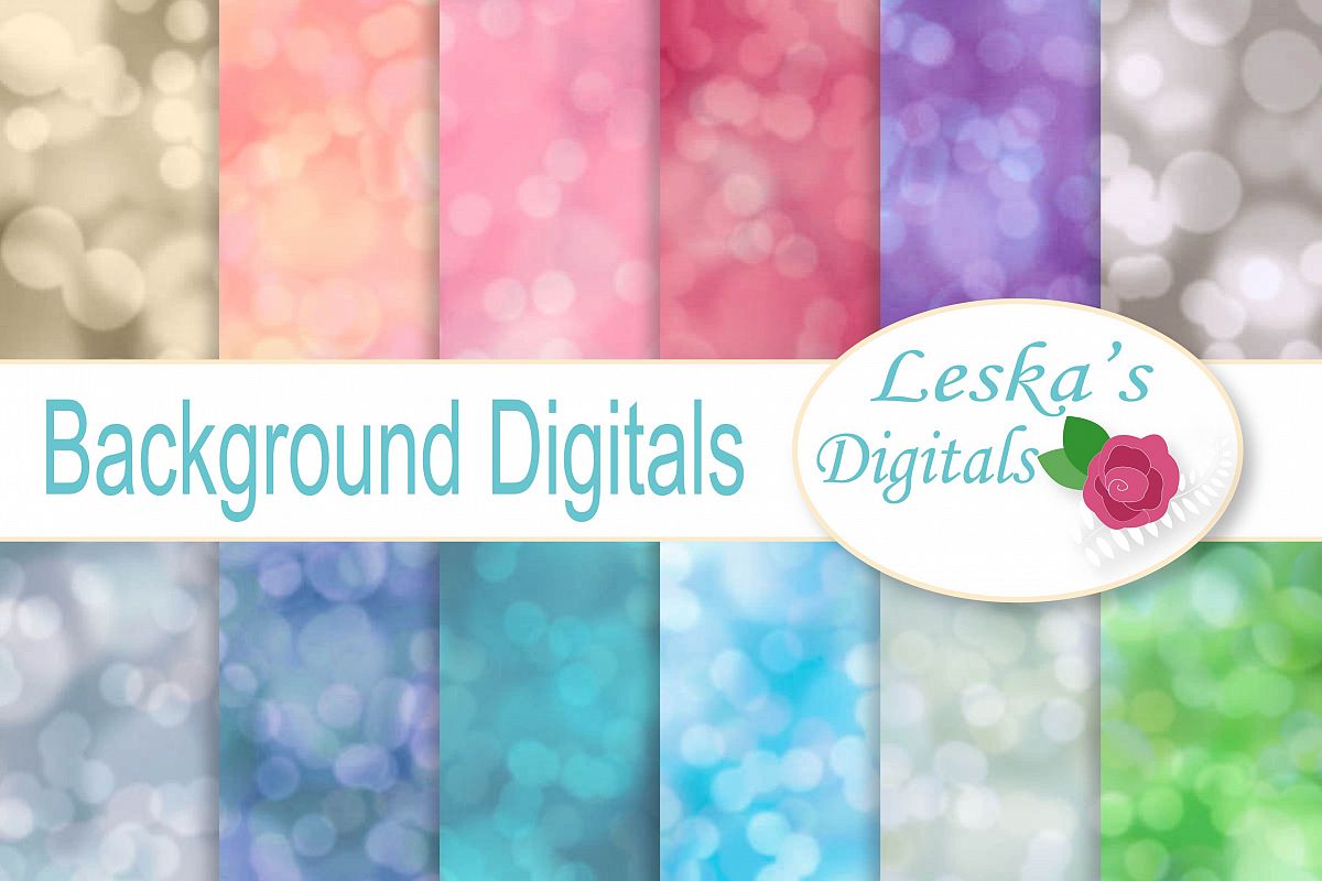 Blurred Backgrounds, Bokeh Digital Paper example image 1