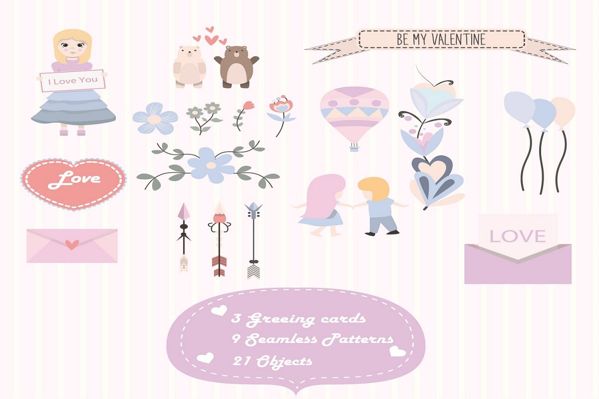I am your Valentine vector illustration pack example image 1