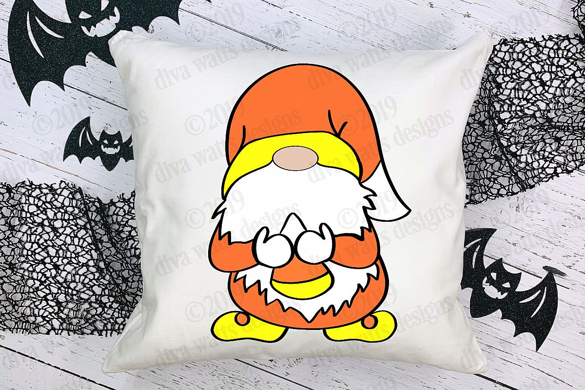 Farmhouse Candy Corn Halloween Gnome Cutting File example image 1