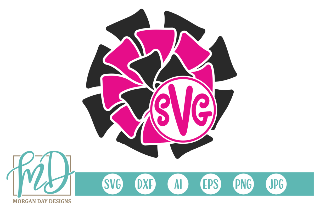 Cheer Monogram SVG, DXF, AI, EPS, PNG, JPEG example image 1
