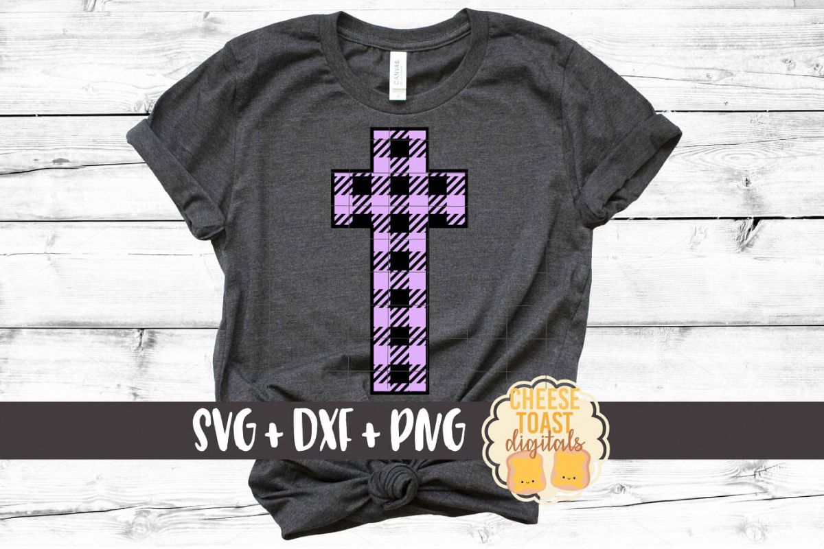 Buffalo Plaid Cross - Christian SVG File example image 1