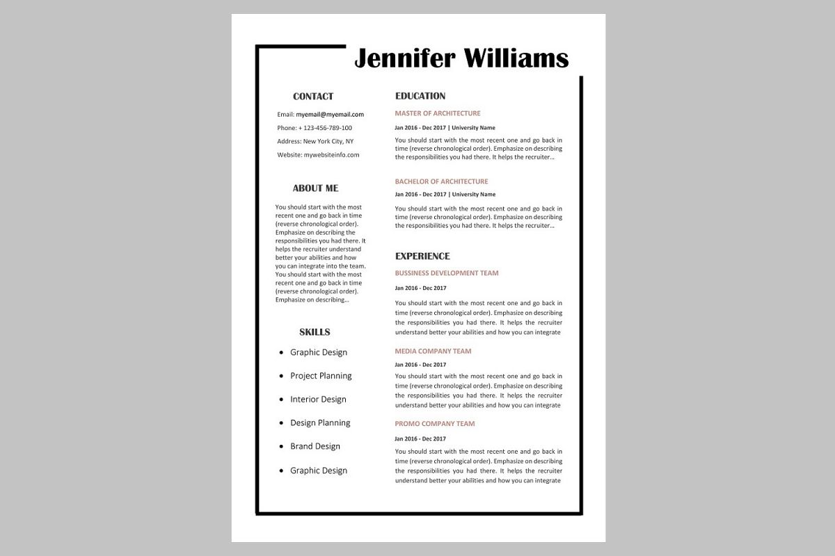 Creative resume template / CV example image 1