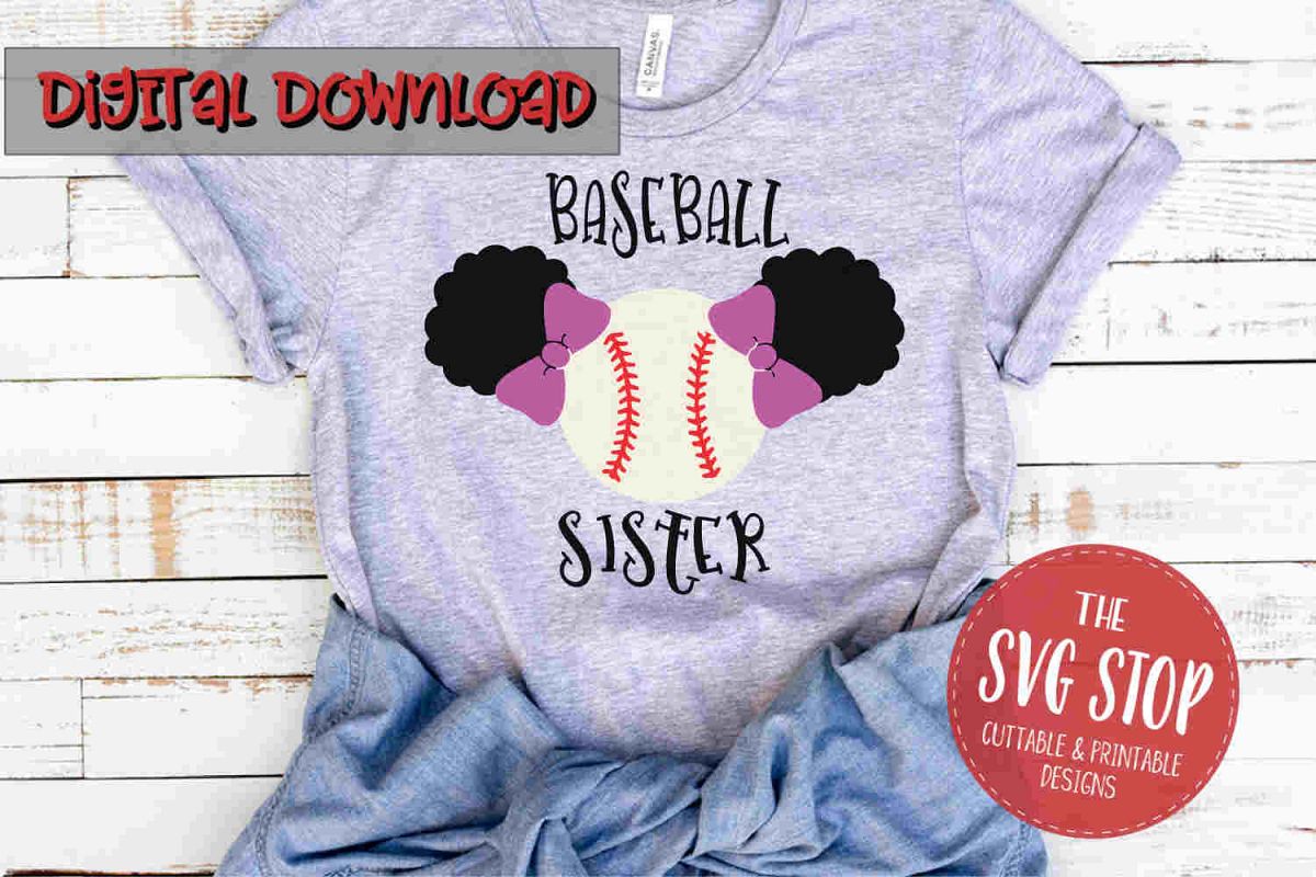 Baseball Sister Puffs -SVG, PNG, DXF example image 1