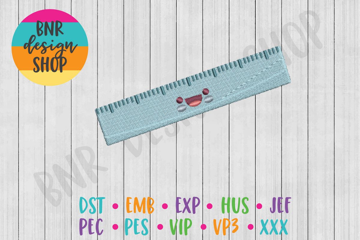 Ruler Machine Embroidery Design, School Embroidery