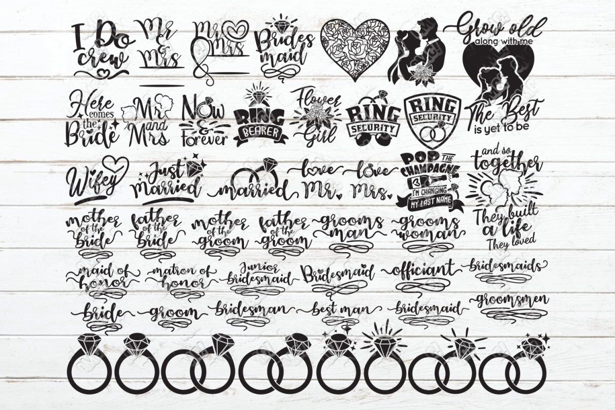 Wedding Day SVG Bundle #2 in SVG, DXF, PNG, EPS, JPEG example image 1