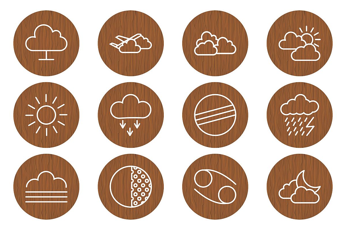 Set Of Weather And Season Icons example image 1