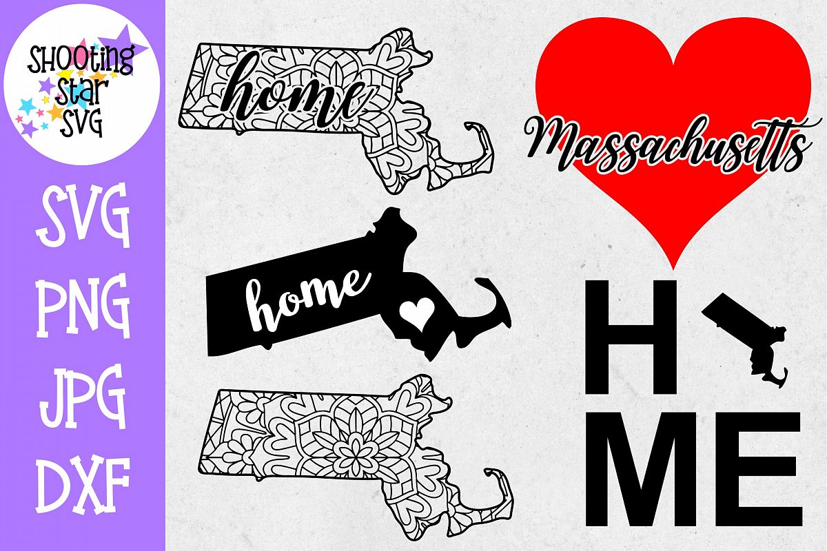 Massachusetts US State SVG Decal Bundle - 50 States SVG example image 1