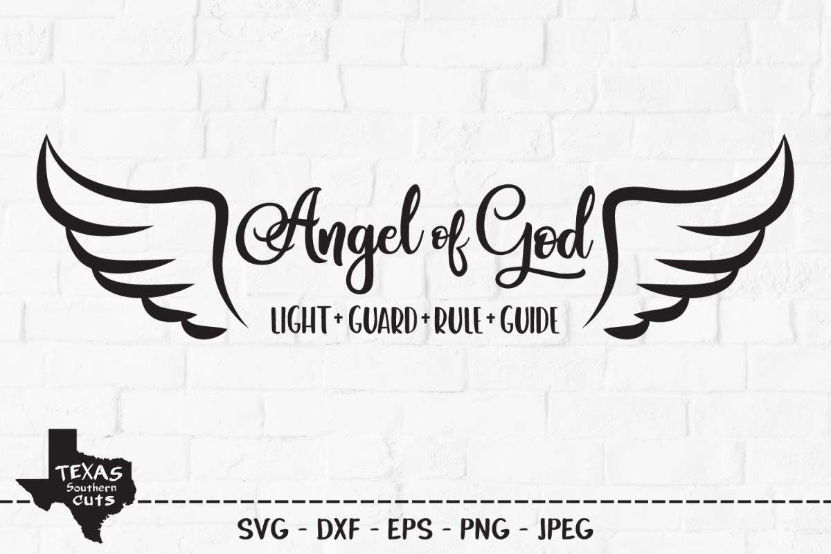 Download Angel of God SVG, Cut File, Angel Wings Shirt Design ...