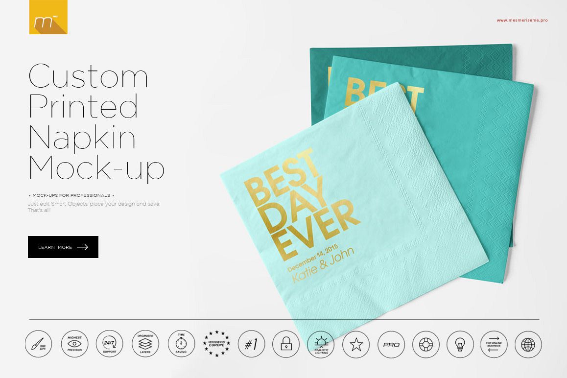 Download Custom Printed Napkin Mock-up