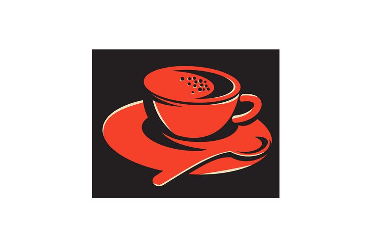 coffee cup bubbles spoon retro example image 1