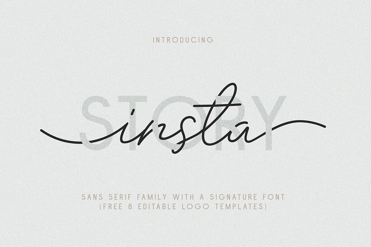 Insta Story // Font duo with free 8 editable logo templates example image 1