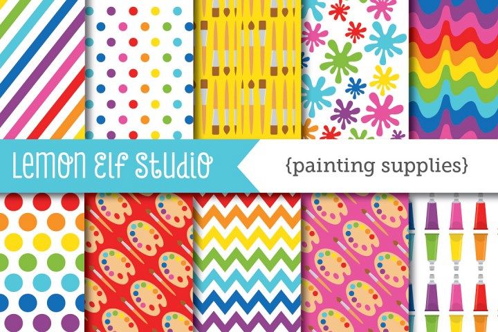 Painting Supplies-Digital Paper (LES.DP07) example image 1