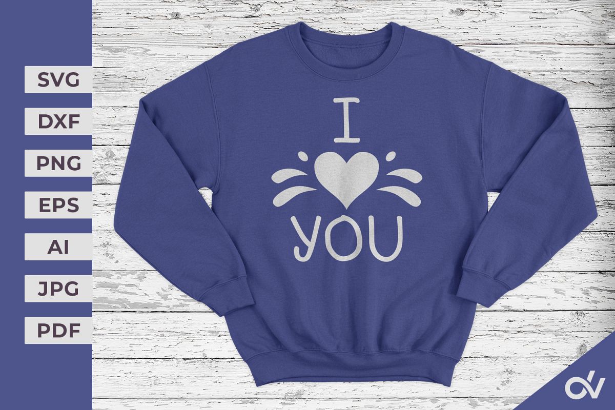 I Love You - Valentines SVG example image 1