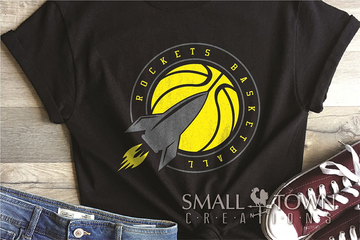 Rocket, Rocket basketball, Team, logo, PRINT, CUT & DESIGN example image 1