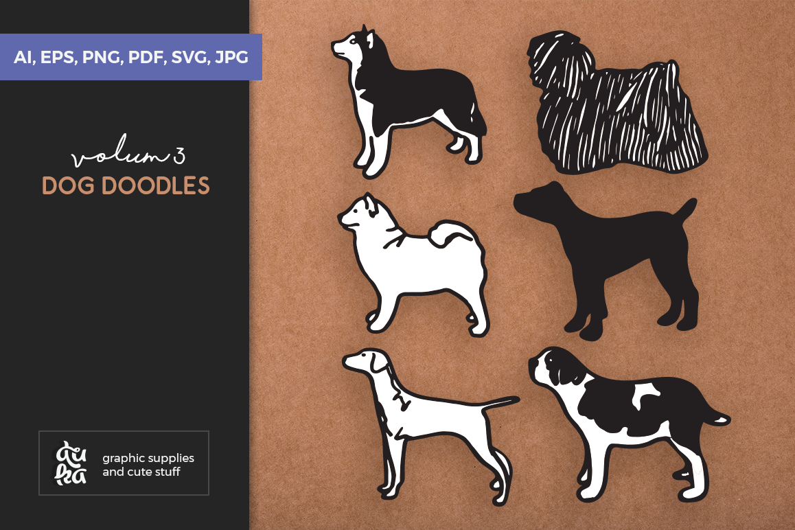 Dog Shapes SVG - Dog Doodles for Cricut example image 1