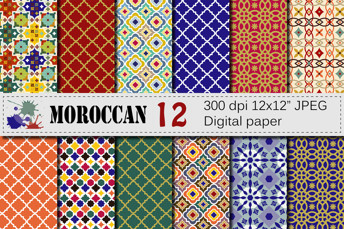 Download Moroccan Digital Papers / Ethnic, Tribal, Geometric ...