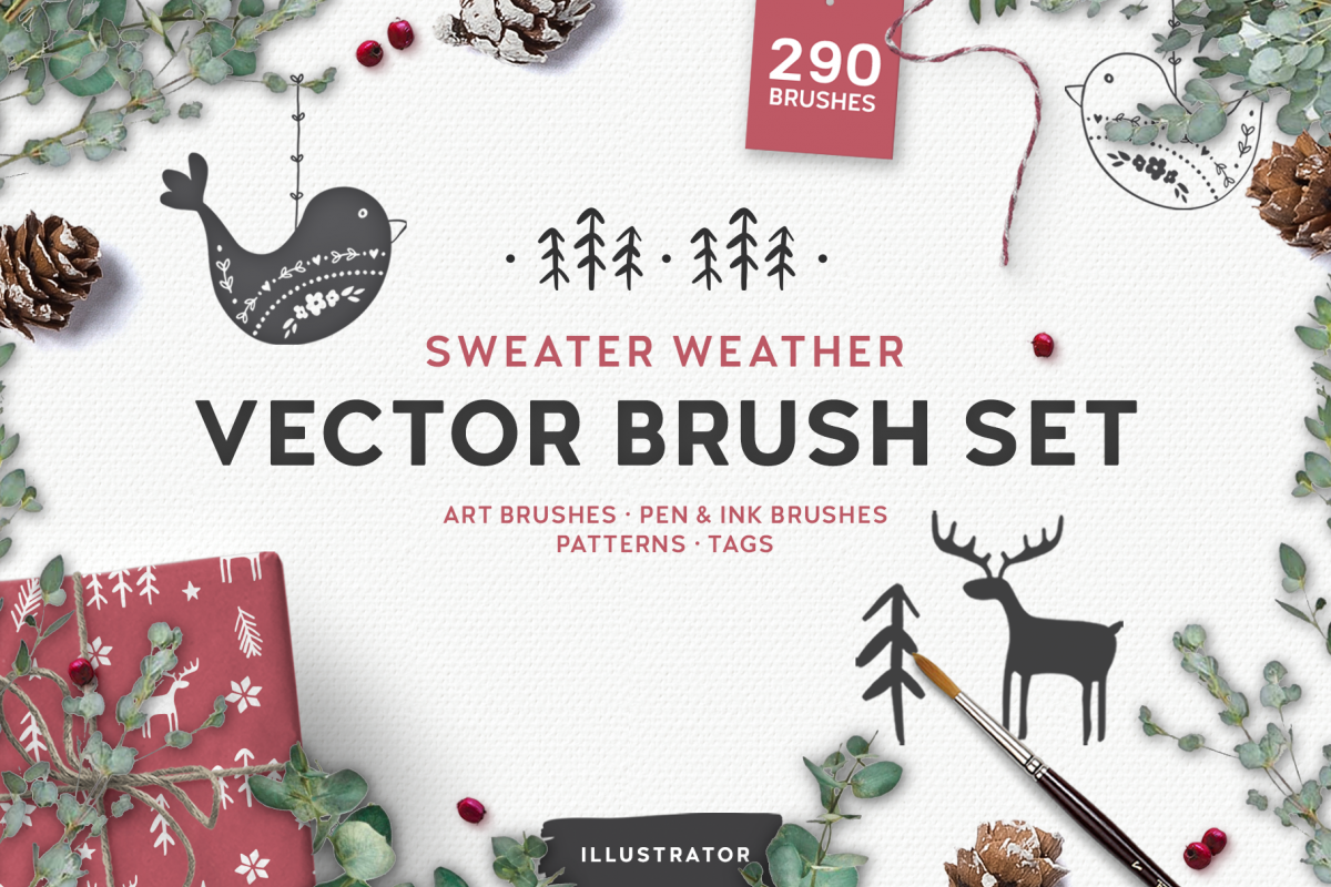 Sweater Weather Vector Brush Set example image 1