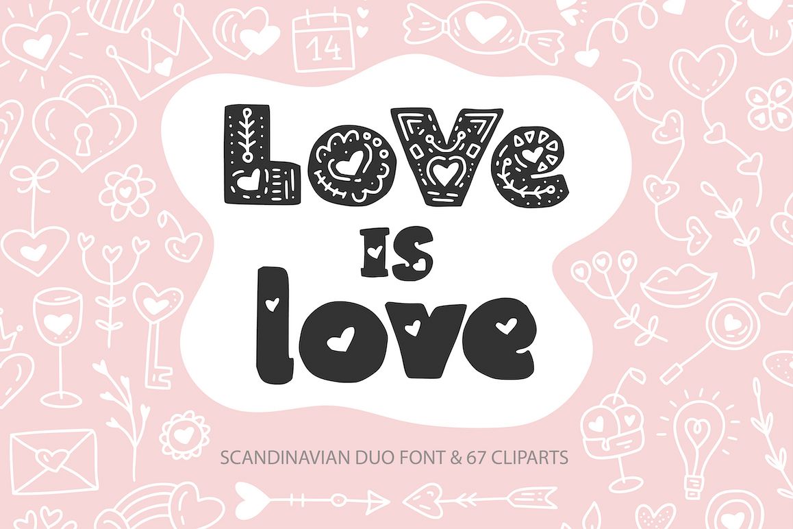 Love is Love. Font Duo & Extras. example image 1