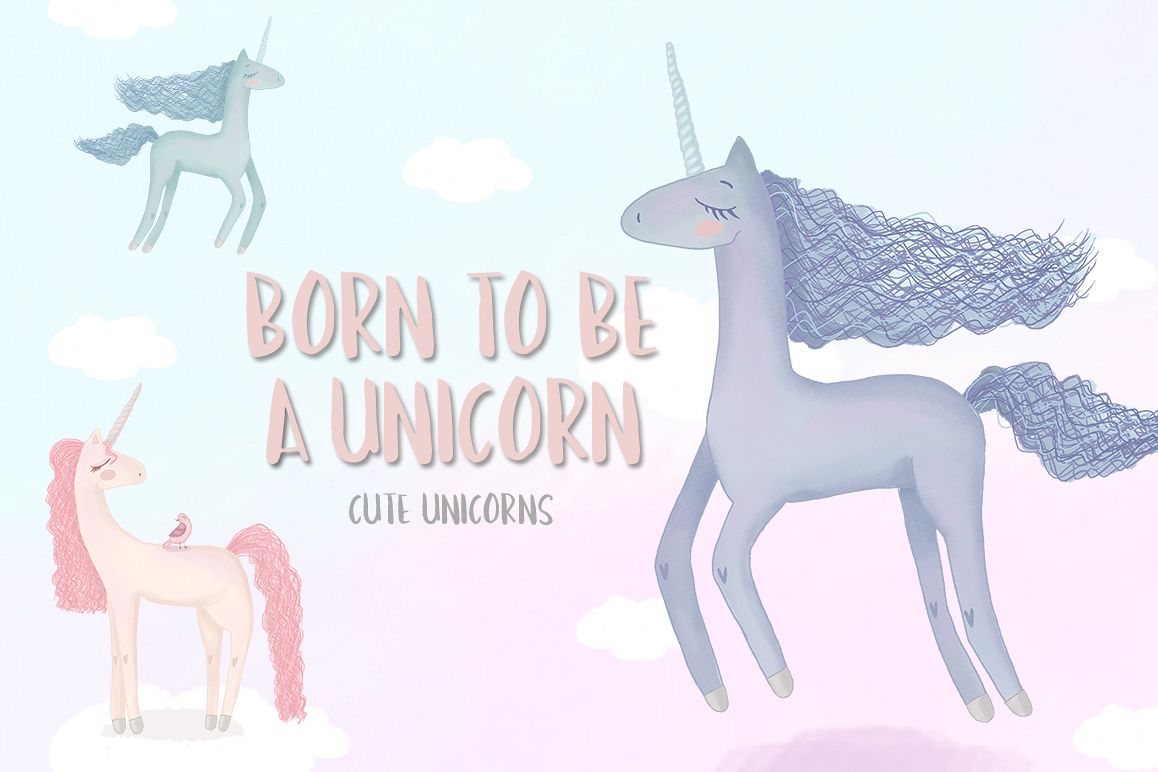 Born to be a unicorn. Illustrations example image 1