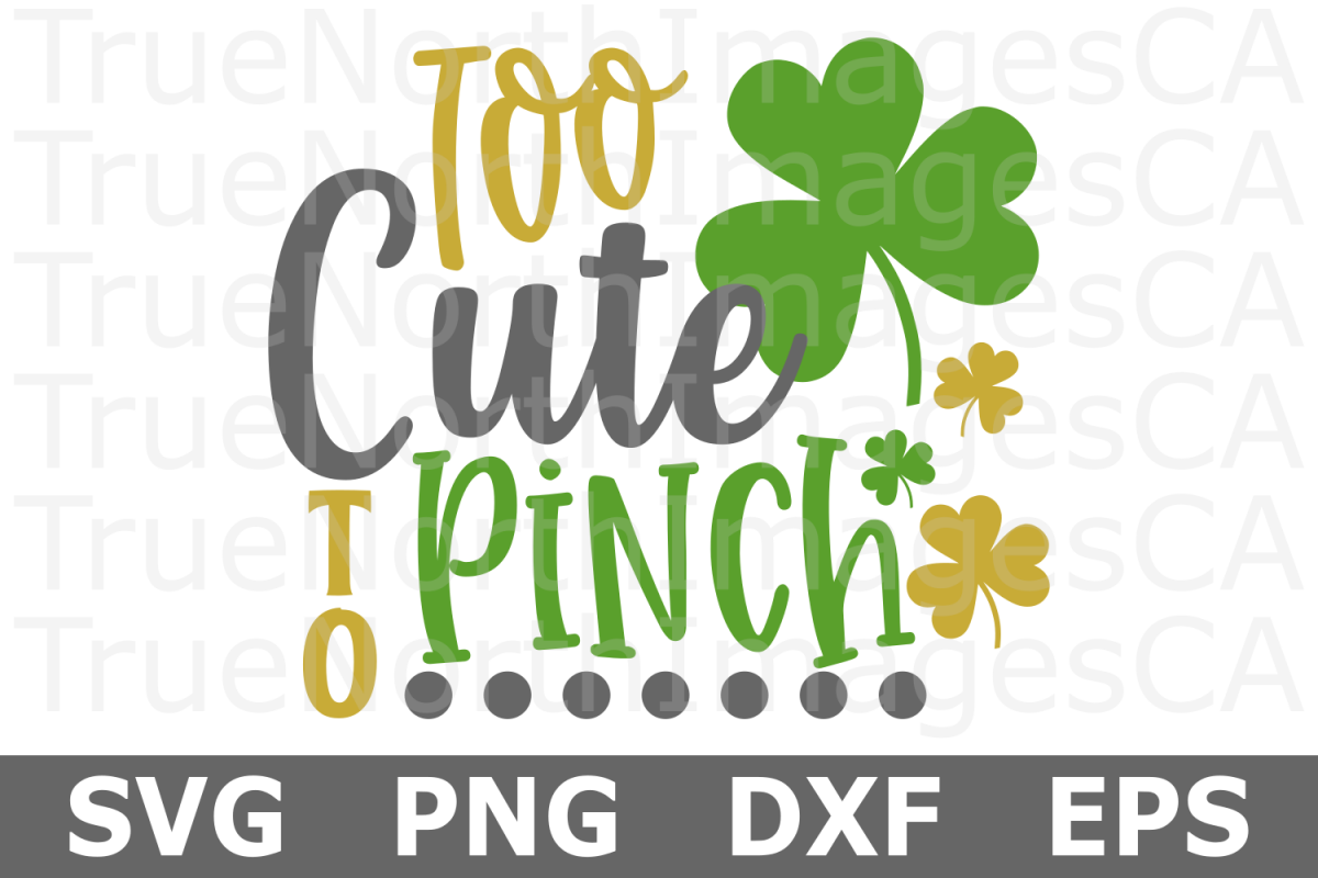 Too Cute to Pinch - St Patricks Day SVG Cut File example image 1