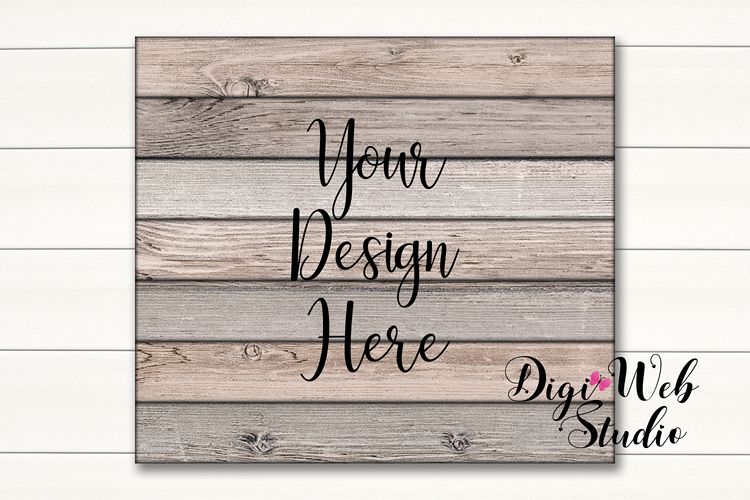 Wood Sign Mockup - Farmhouse Wood Pallet Sign on Shiplap example image 1