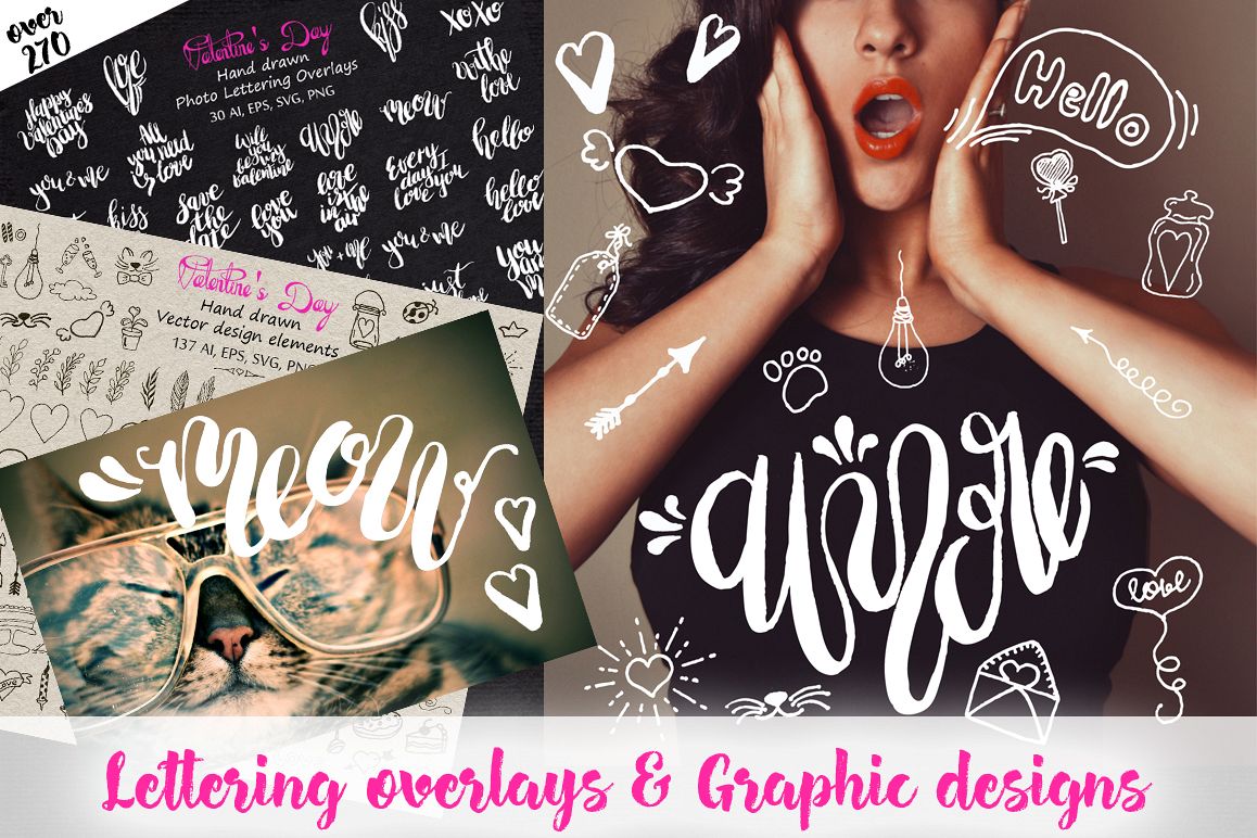 Love Lettering & Graphic overlays example image 1
