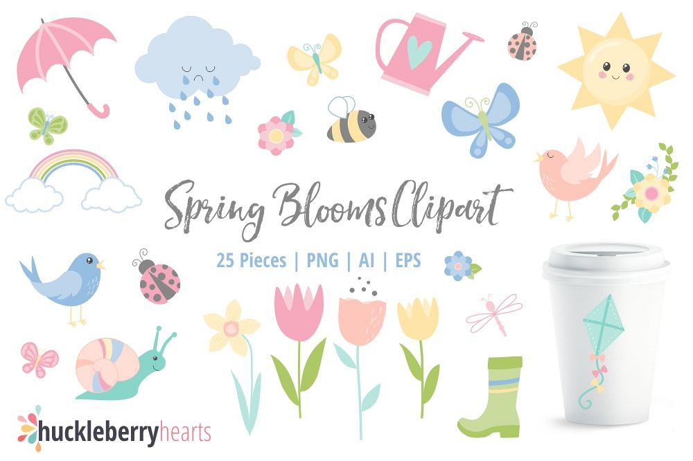 Spring Blooms Clipart example image 1