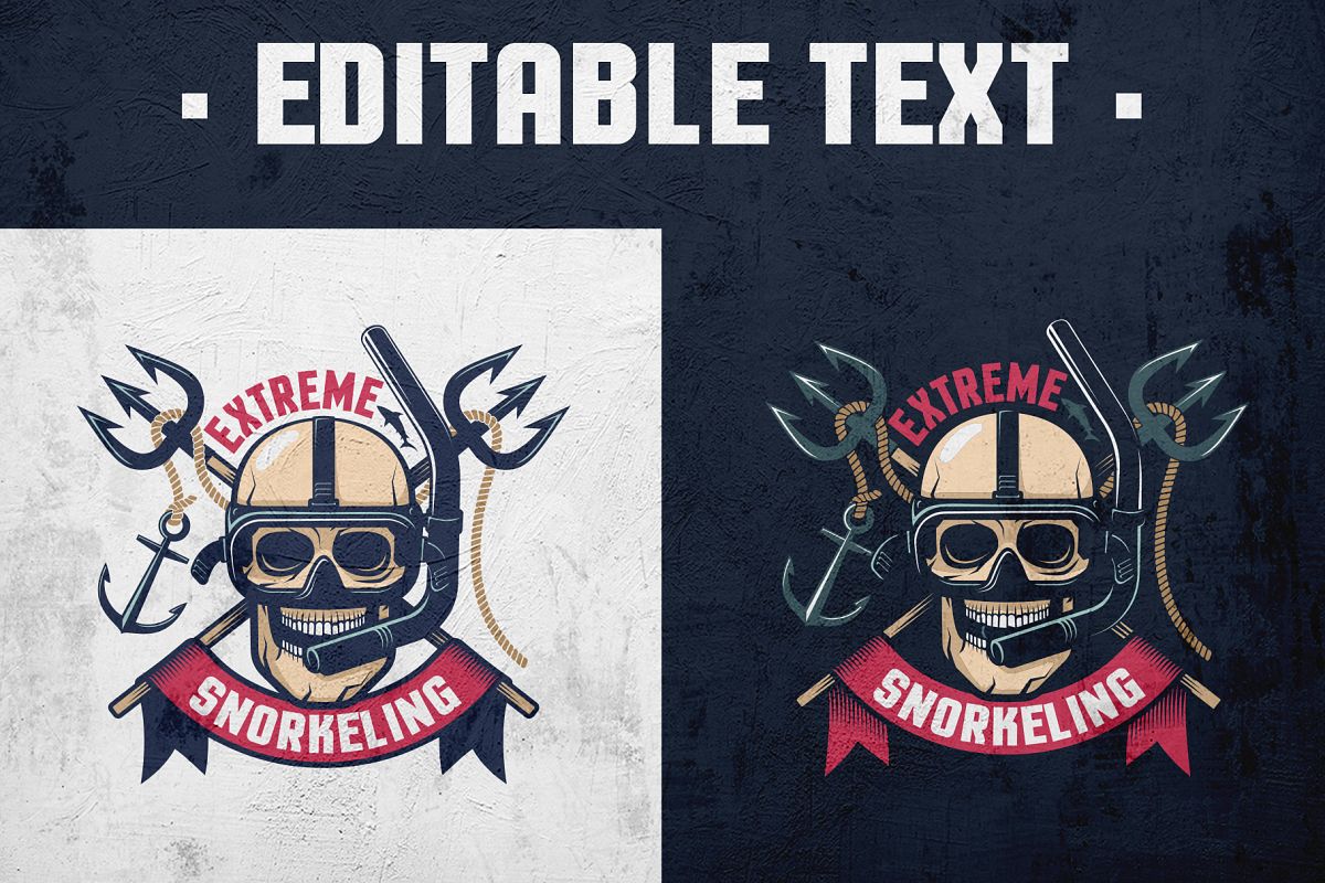 Extreme Diving Retro Emblem example image 1