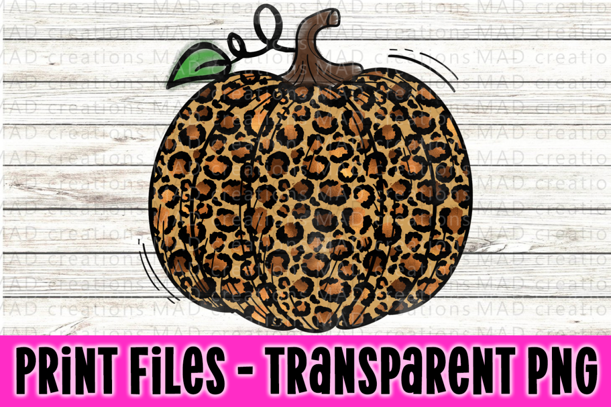 Leopard Print Pumpkin Print File Clipart example image 1