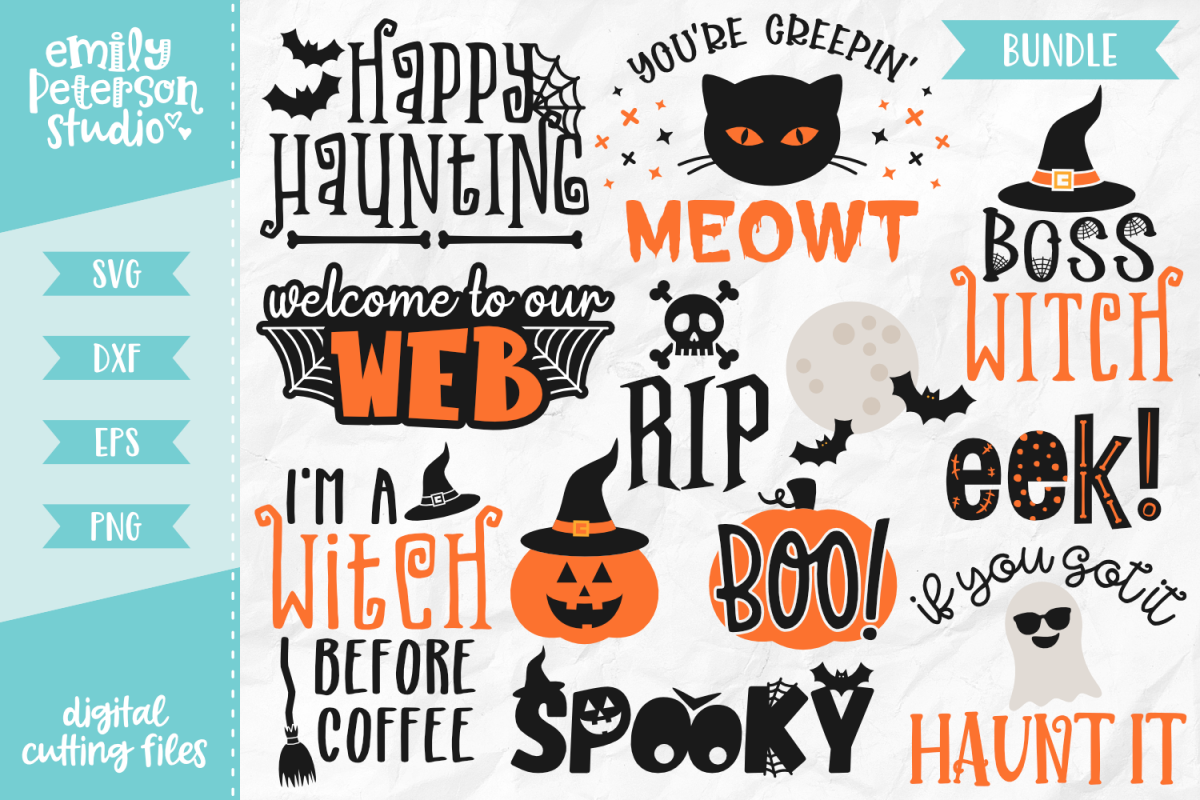 Halloween Bundle 12 Designs Volume 3 SVG DXF EPS PNG example image 1
