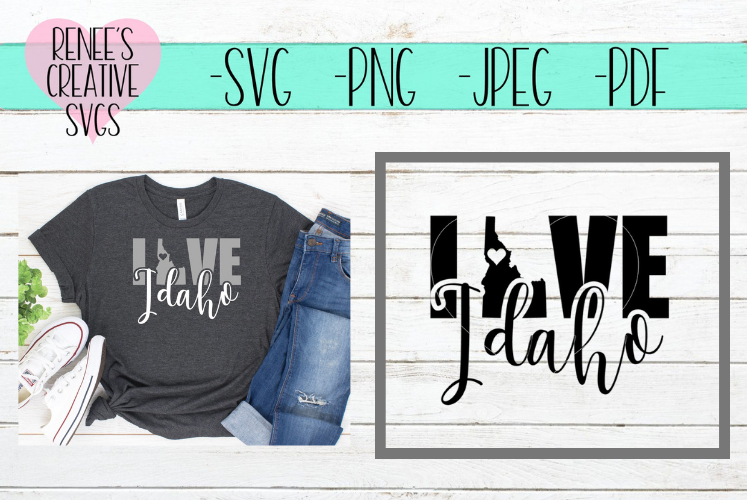 Idaho Love | State SVG | SVG Cutting File example image 1
