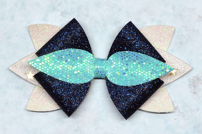 Hair bow template SVG, DIY leather bow template example image 1
