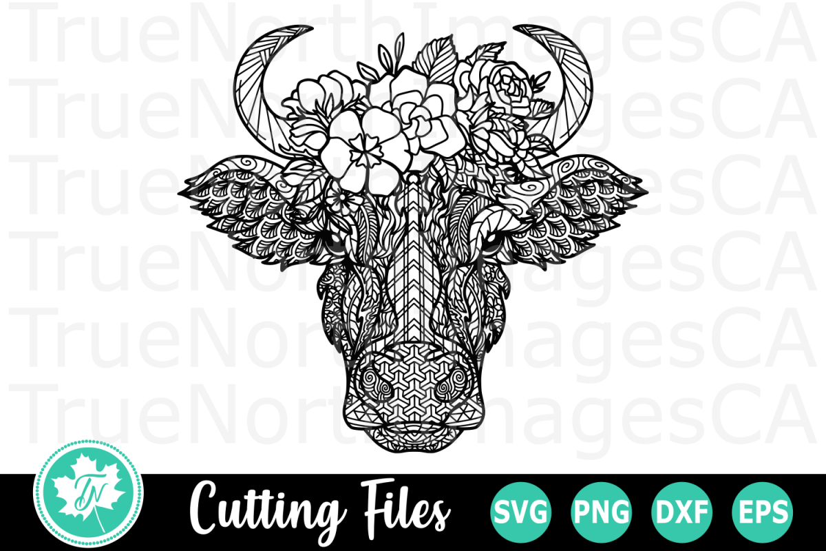 Download Zentangle Cow - An Animal SVG Cut File
