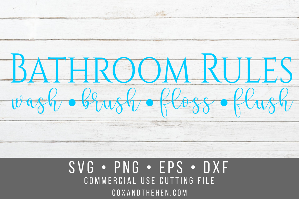 Download Bathroom Rules Wood Sign Stencil SVG