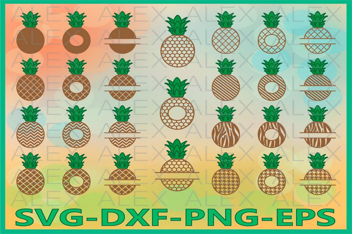 Pineapple SVG, Split Frame Pineapple, Pineapples Svg Files example image 1