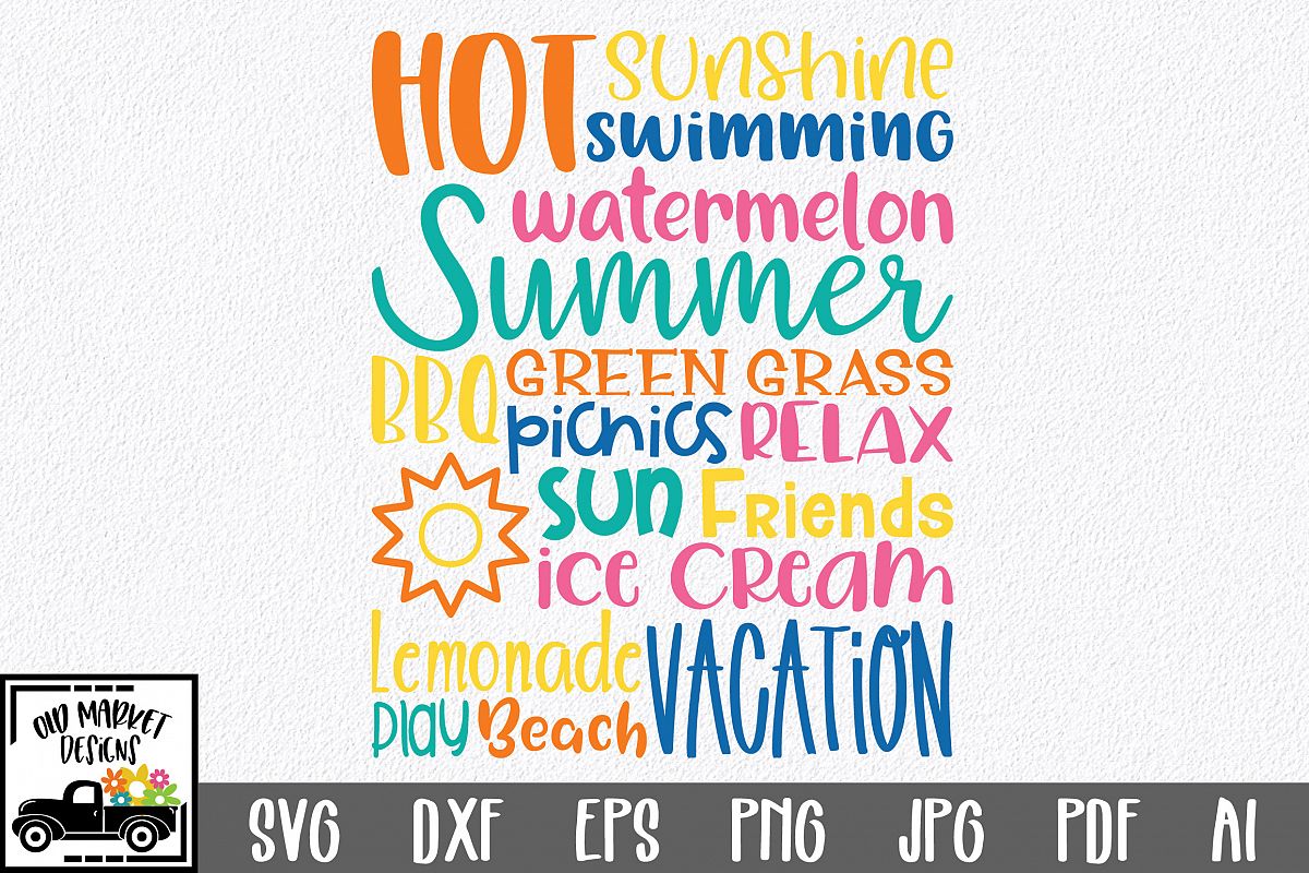 Summer Subway Art SVG Cut File example image 1