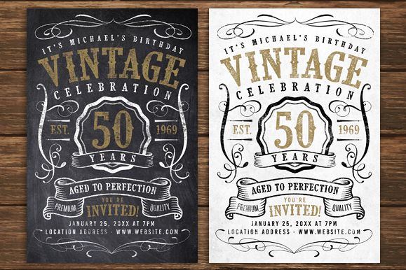 Chalk Vintage Birthday Flyer example image 1