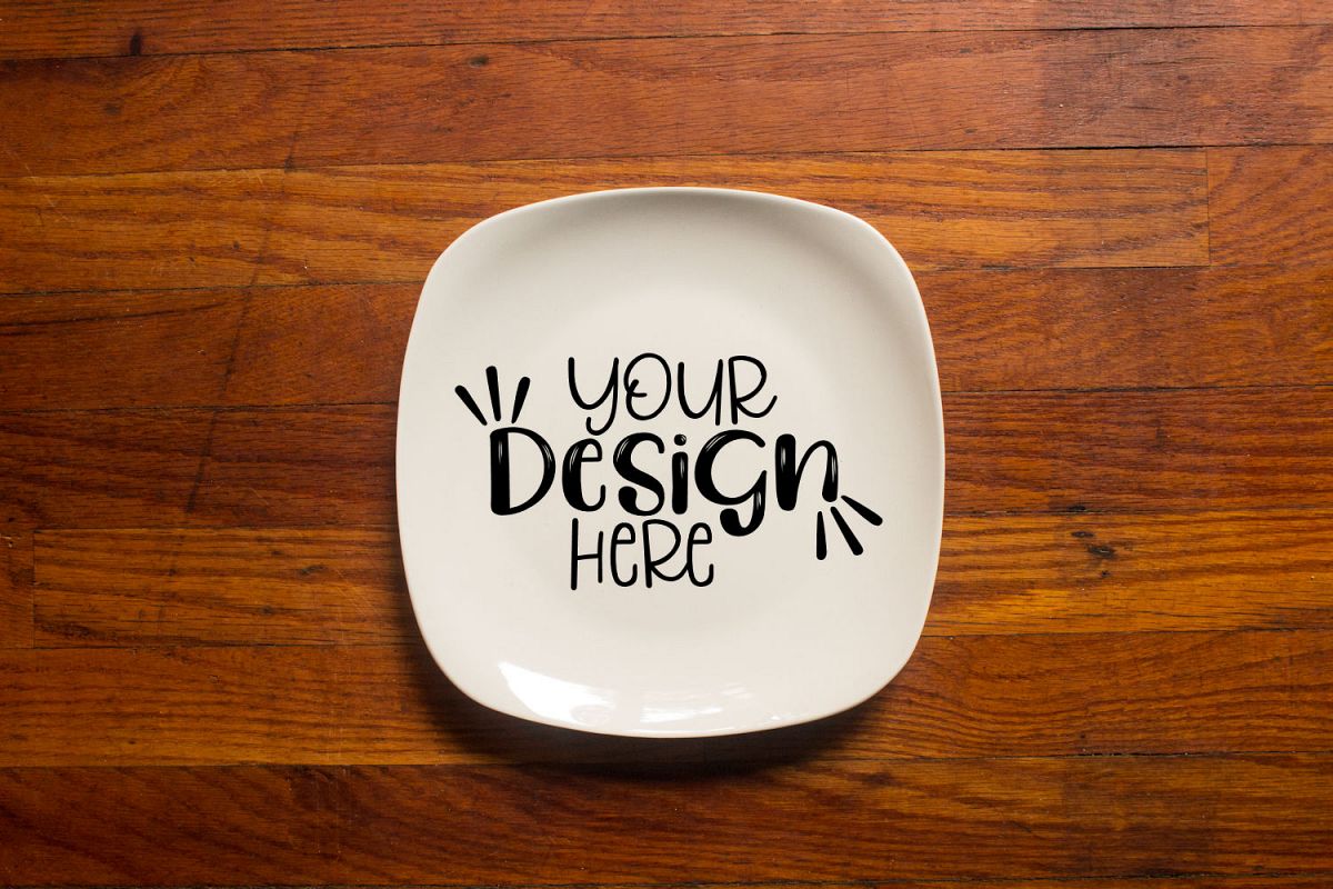 Plain white plate, mockup example image 1