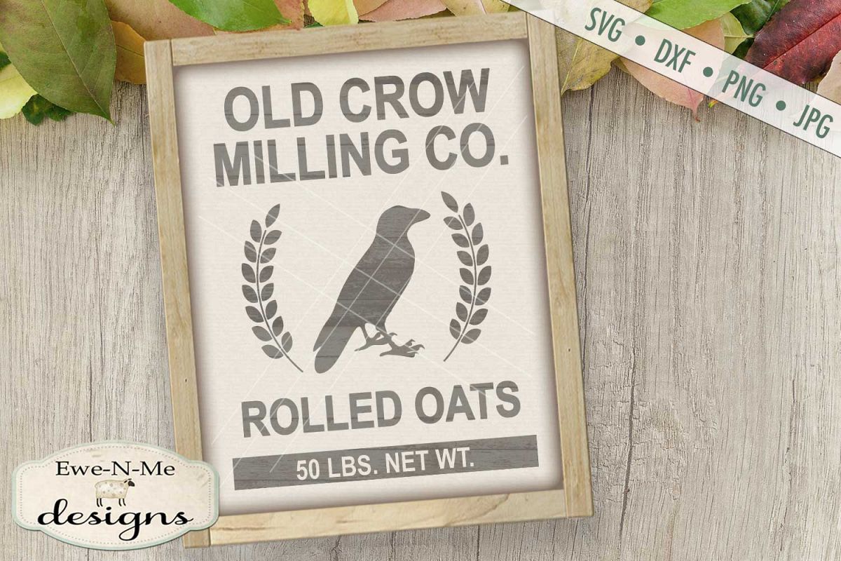 Old Crow Milling Co Rolled Oats SVG DXF Files example image 1