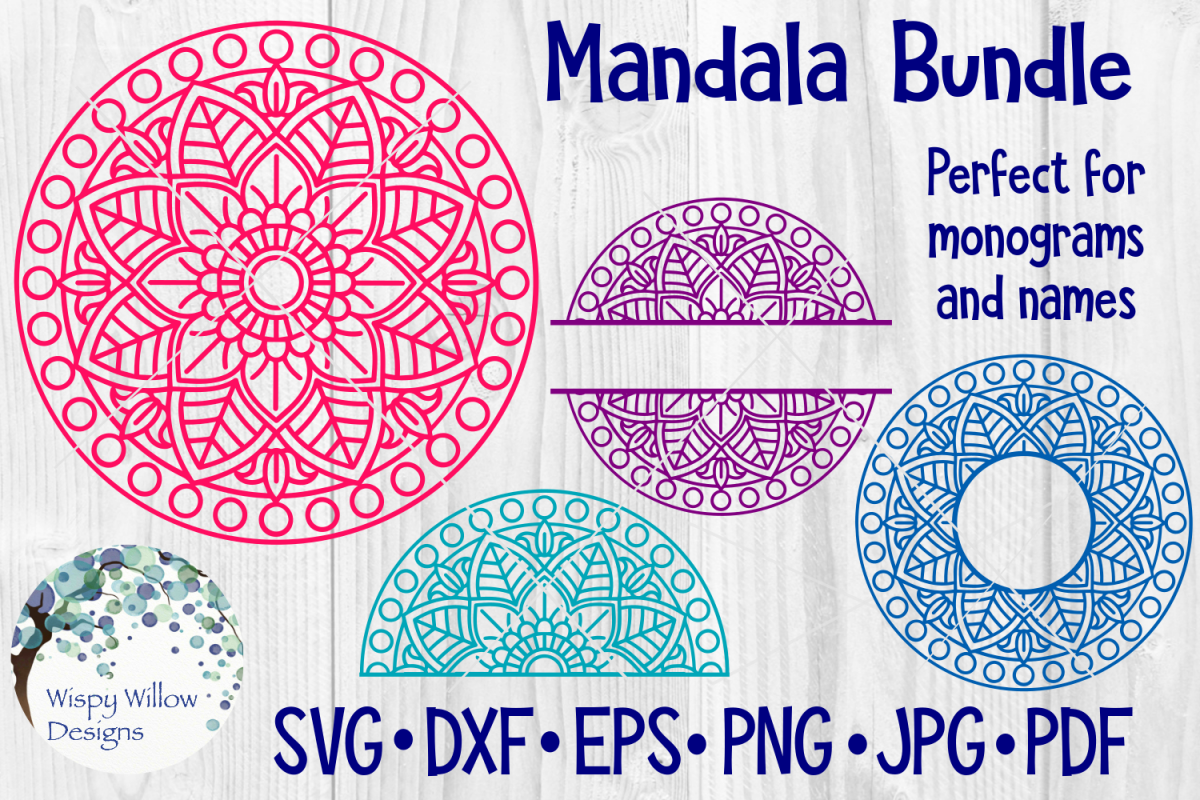 Download Mandala Bundle SVG Bundle | Monogram Mandala | Half Mandala