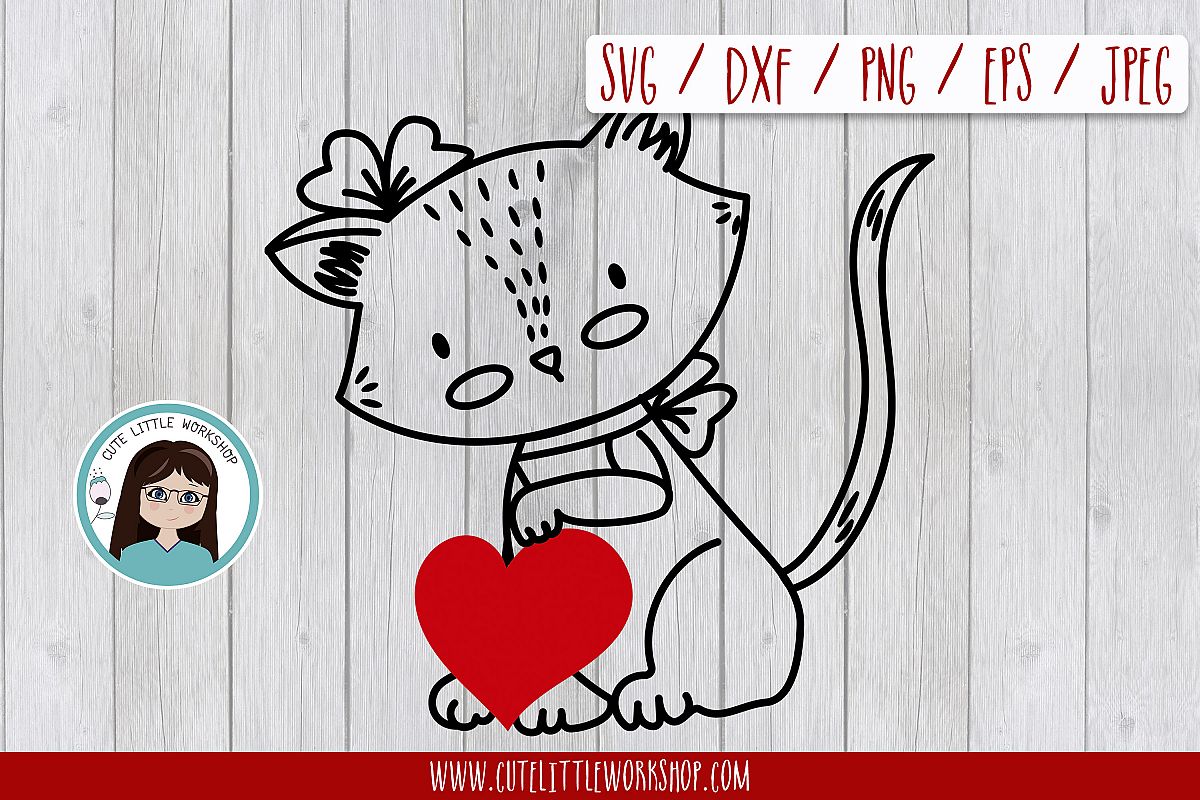 Love cat svg, dxf, png, eps example image 1