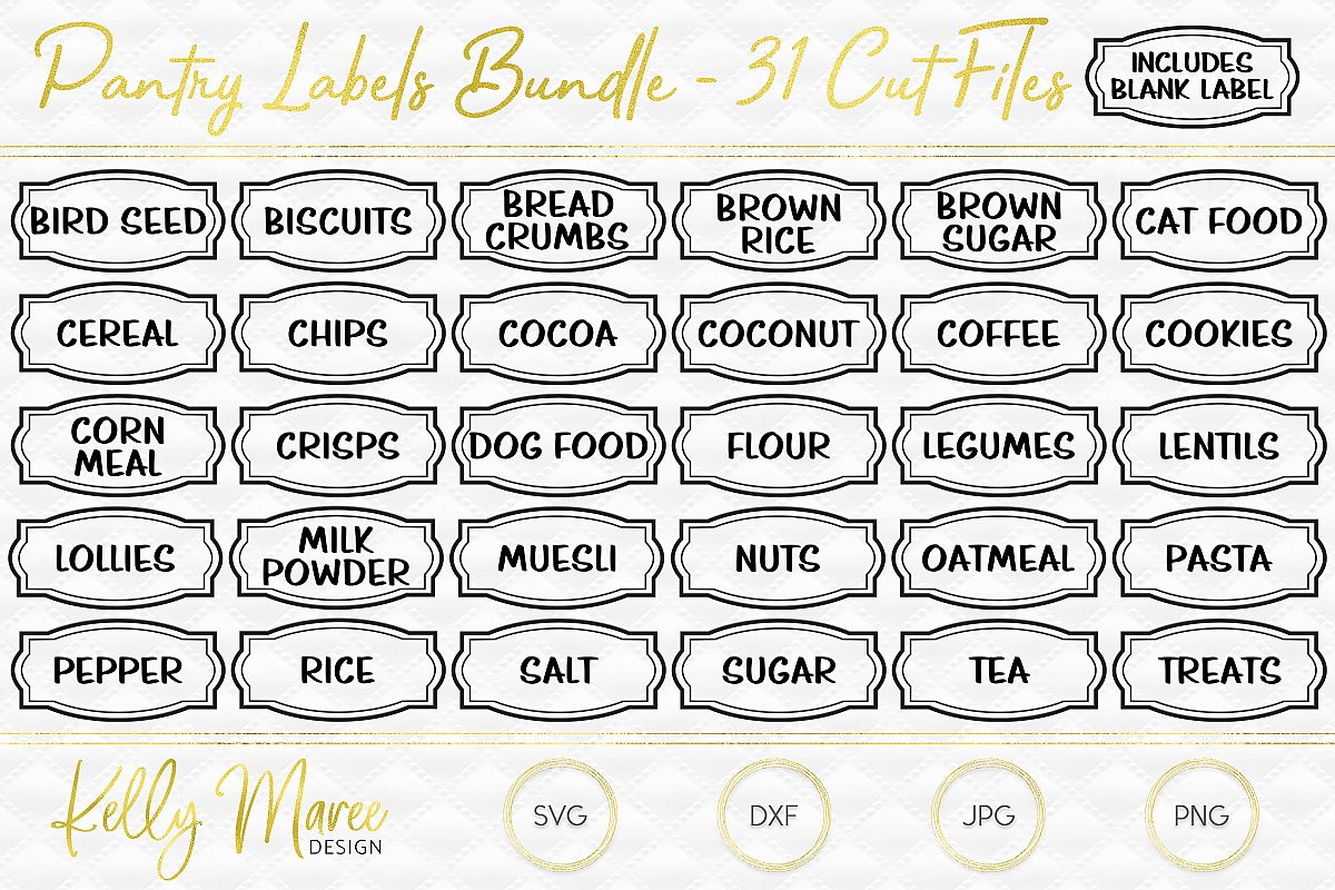 Pantry Labels SVG Bundle (218795) SVGs Design Bundles