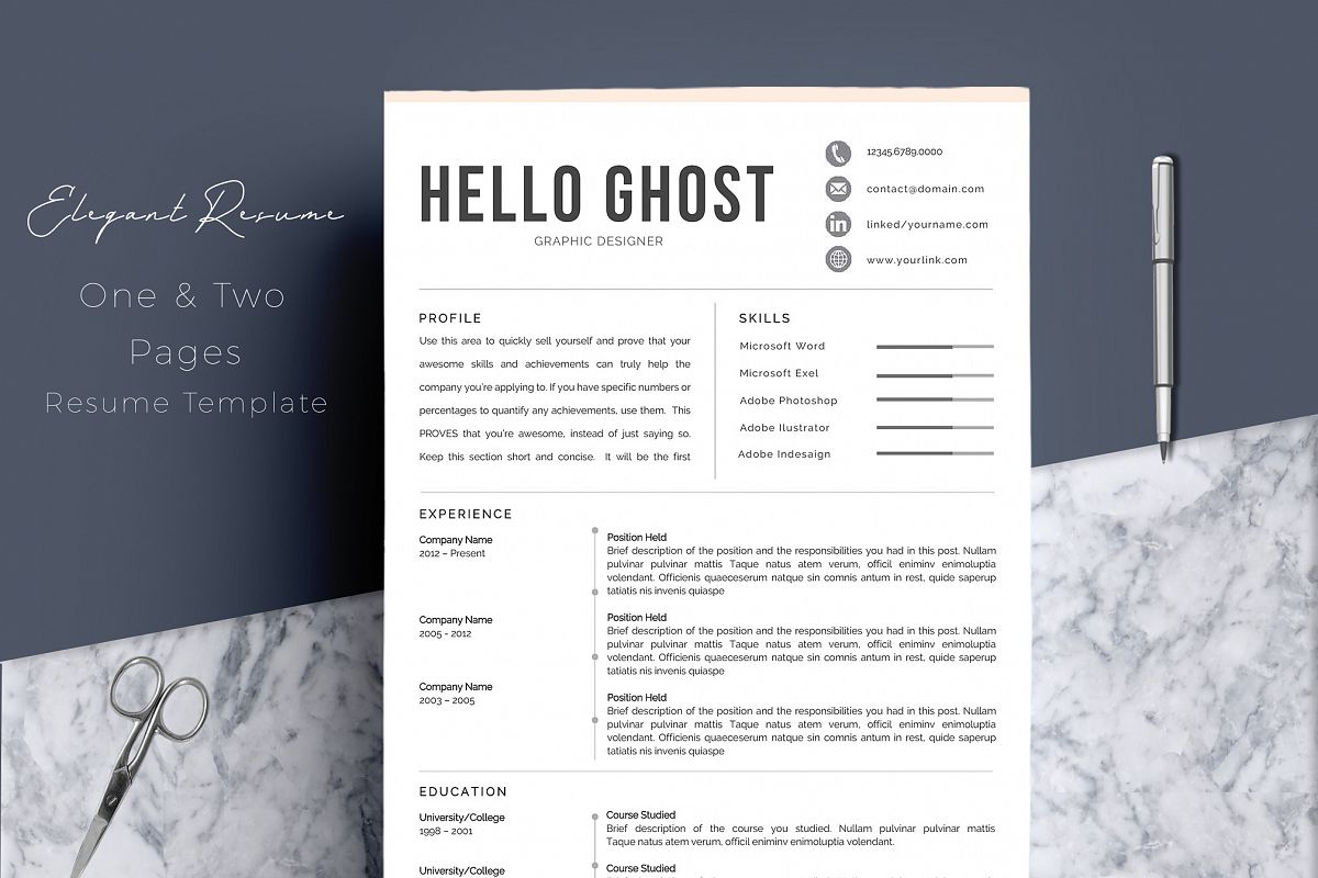 Modern Resume Template 4 Pages Design example image 1