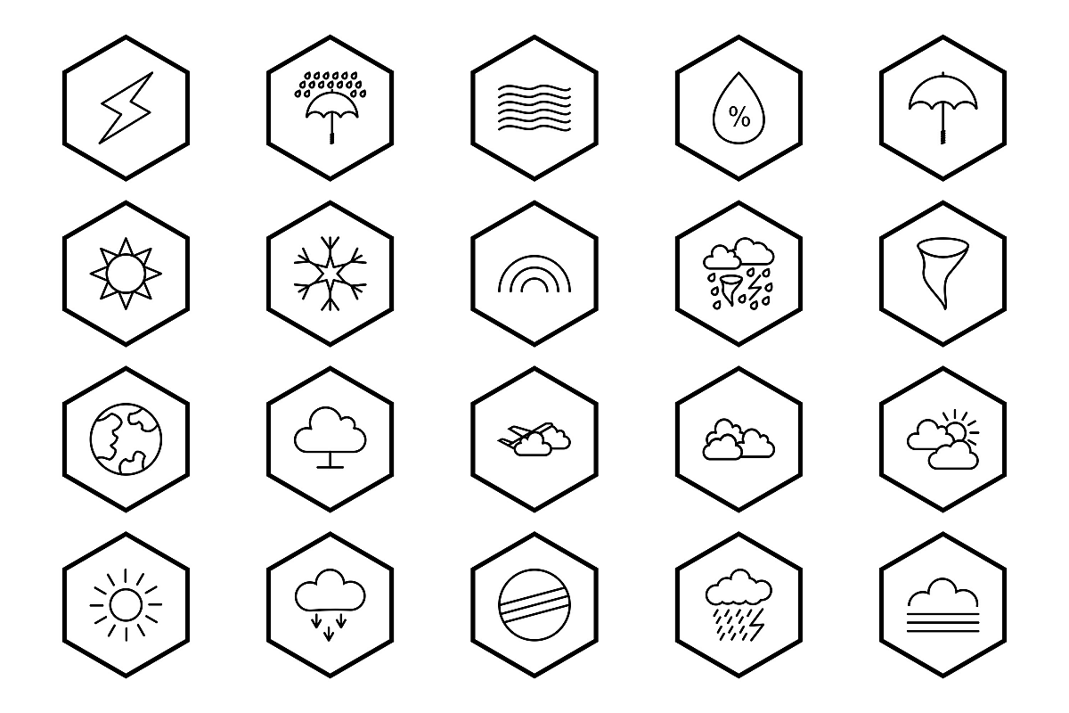 Set Of Weather And Season Icons example image 1