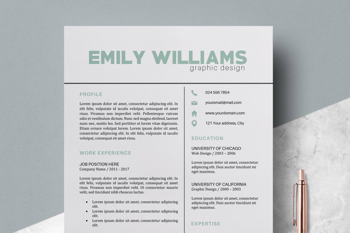 Resume Template | CV Cover Letter - Emily Williams (188192) | Resume ...