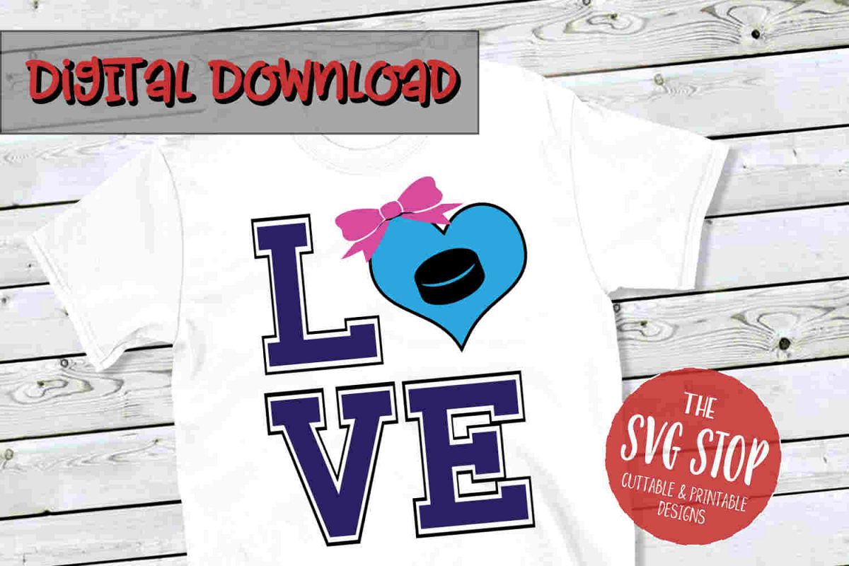 Love Hockey 4 -SVG, PNG, DXF example image 1