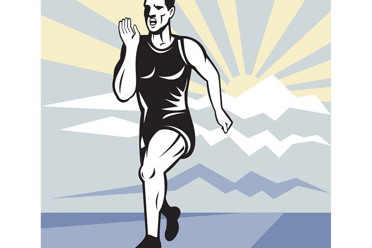 Marathon runner jogger fitness running front example image 1